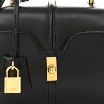 Celine Satinated Calfskin Mini 16 Top Handle Bag Black 9 of 11
