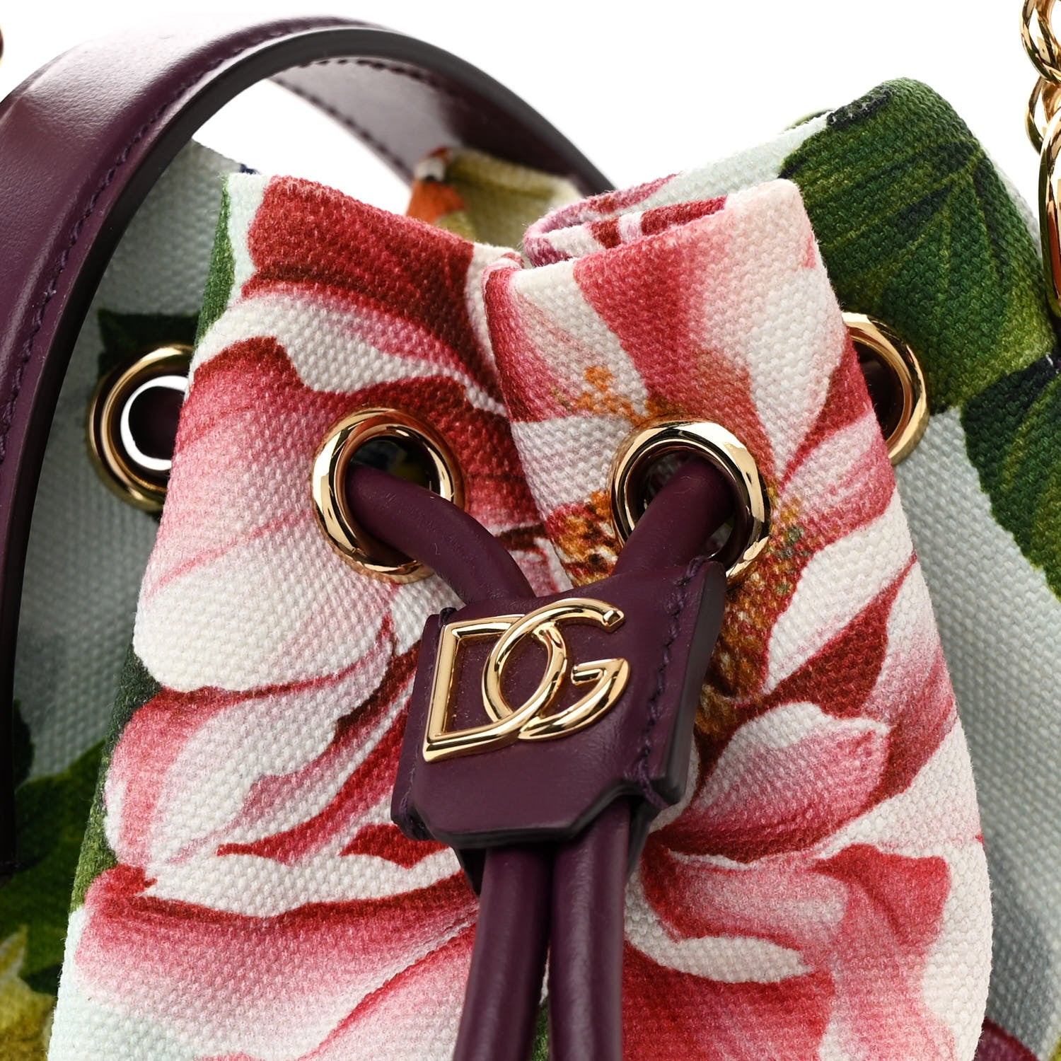 Dolce & Gabbana Wicker Canvas Floral Print Millennials Bucket Bag Multicolor 8 of 10