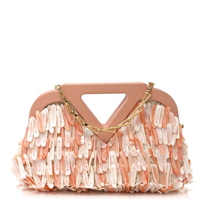 Bottega Veneta Seashell Embellished The Point Triangle Bag Peachy White 1 of 11