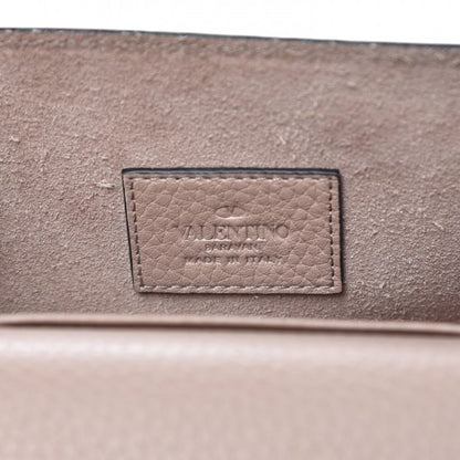Valentino Garavani Pebbled Calfskin Rockstud Envelope Wallet on Chain Poudre 6 of 8