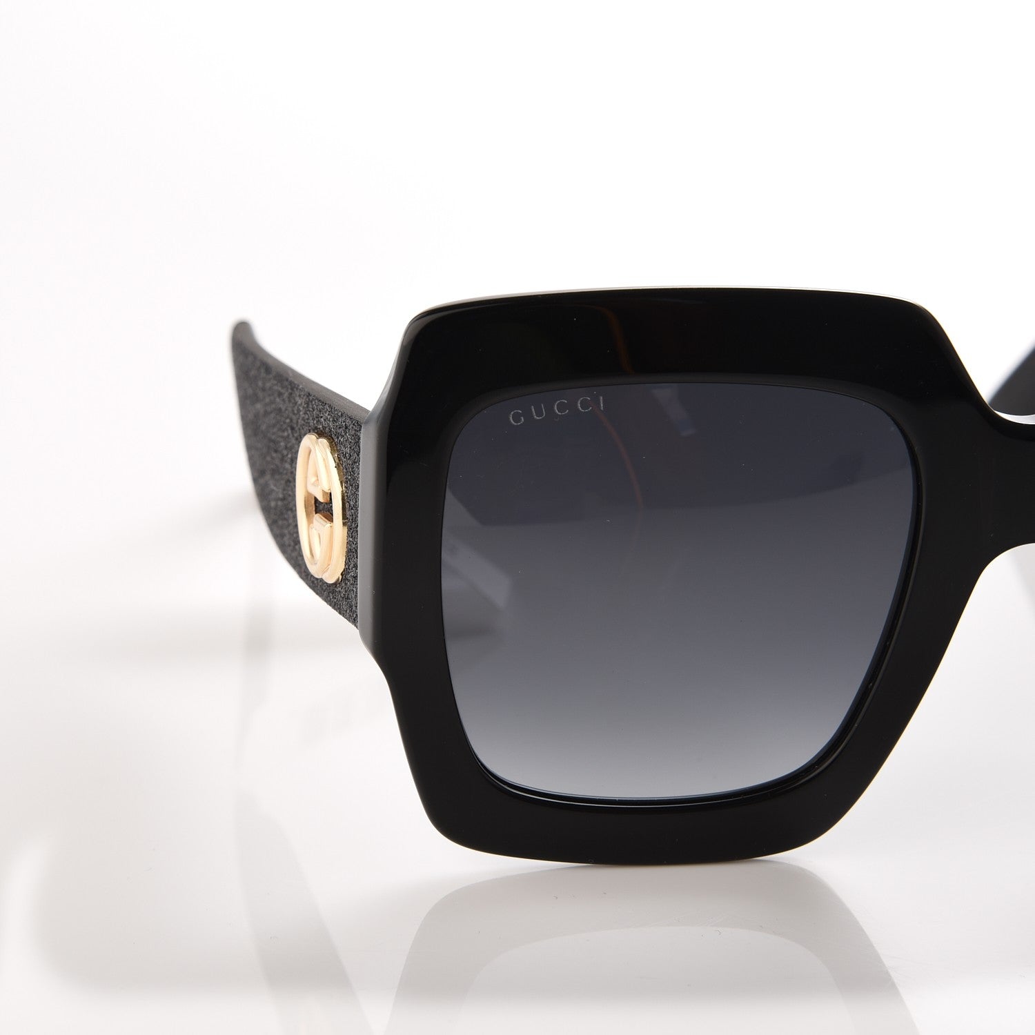 Gucci Square Frame GG0102S Sunglasses Glitter Black 8 of 9