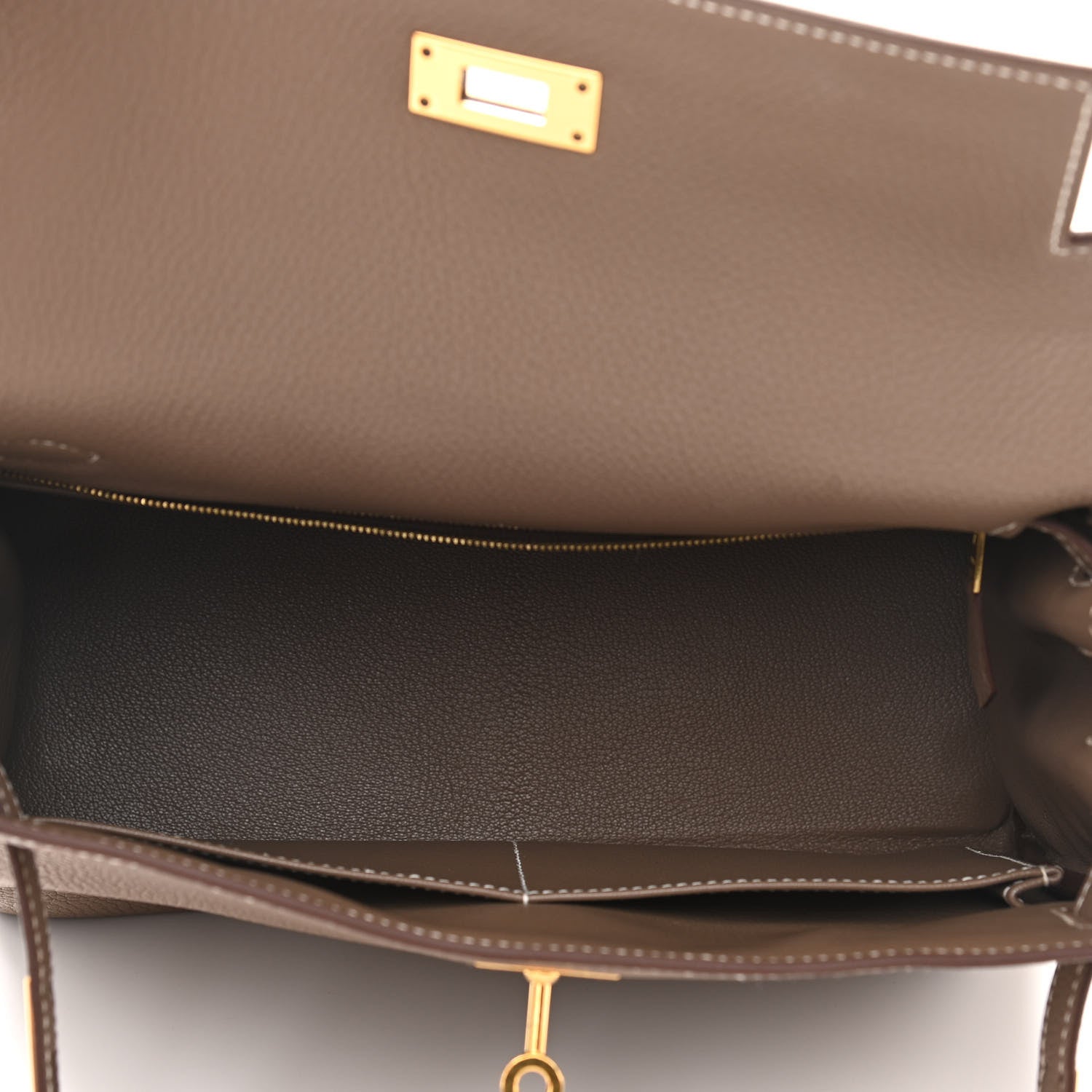 Hermes Togo Kelly Retourne 28 Etoupe 5 of 11