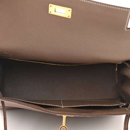 Hermes Togo Kelly Retourne 28 Etoupe 5 of 11