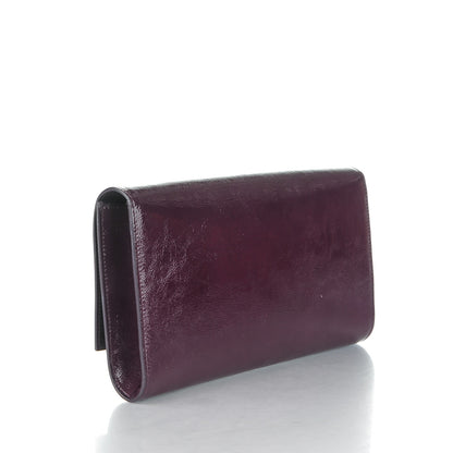 Saint Laurent Textured Patent Monogram Large Belle De Jour Clutch Purple 3 of 7