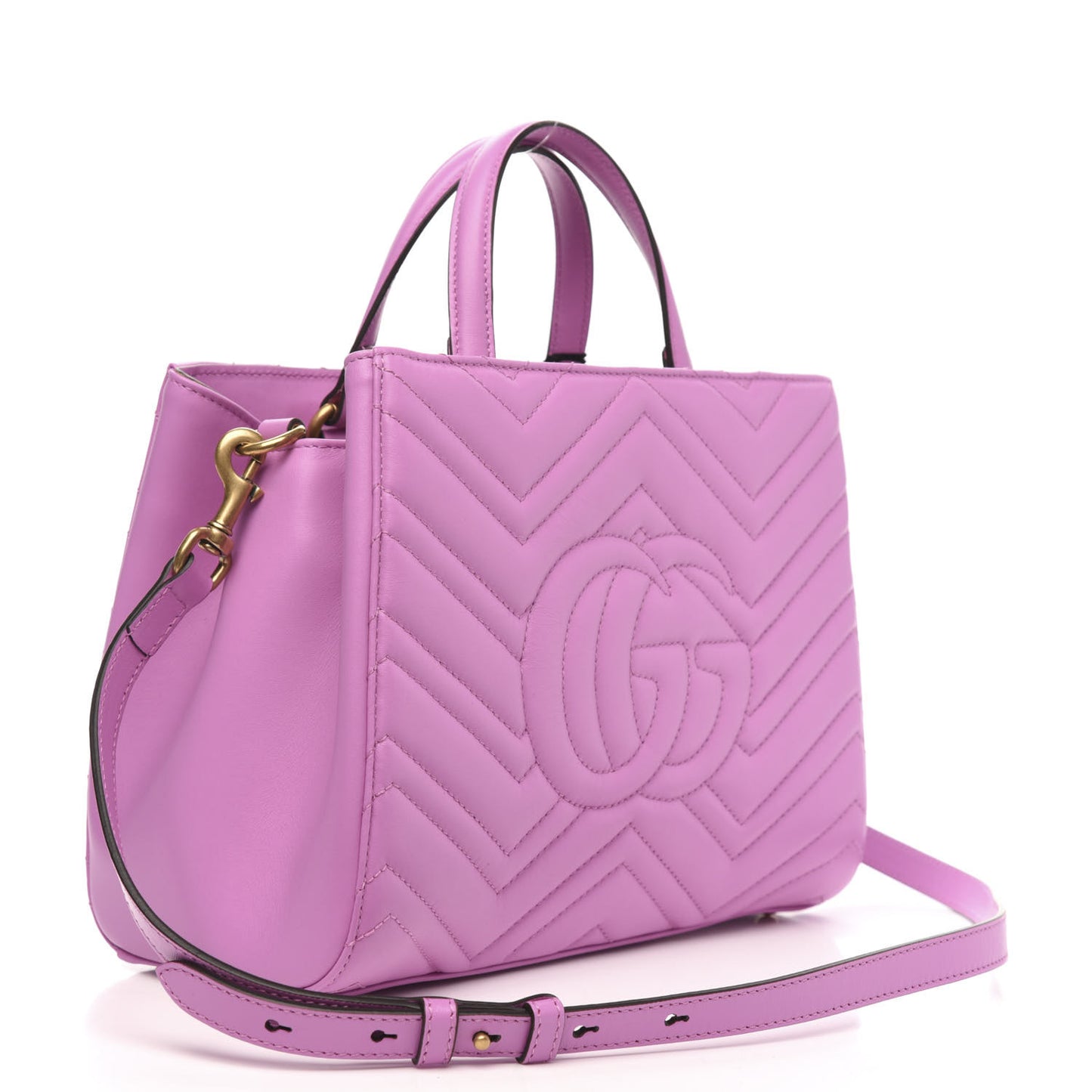 Calfskin Matelasse Small GG Marmont Tote Candy Mousse