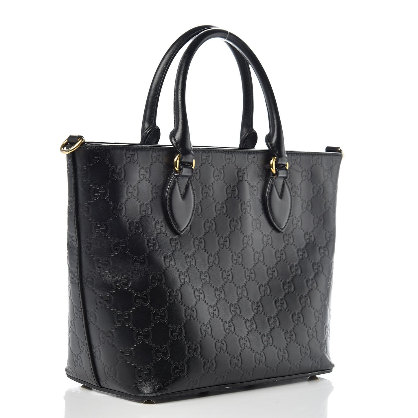 Guccissima Small Zippered Bucket Tote Black