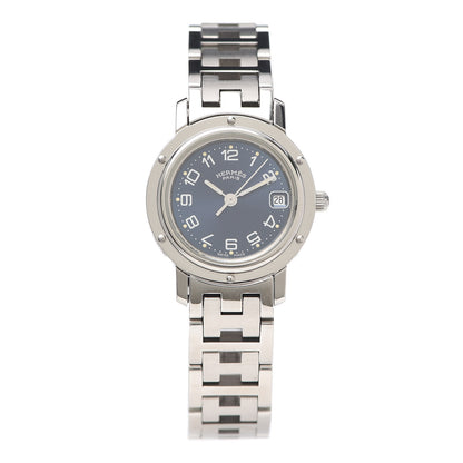 Hermes Stainless Steel 24mm Clipper Quartz Watch Blue 1 of 5