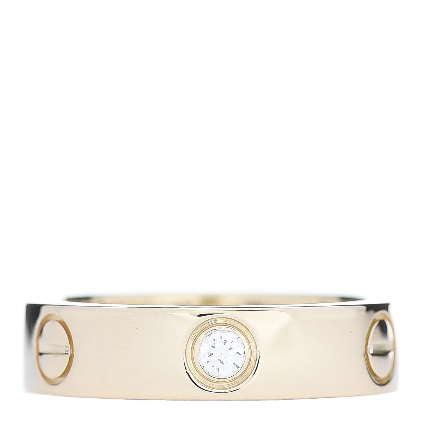 18K Yellow Gold 3 Diamond 5.5mm LOVE Ring 58 8.5