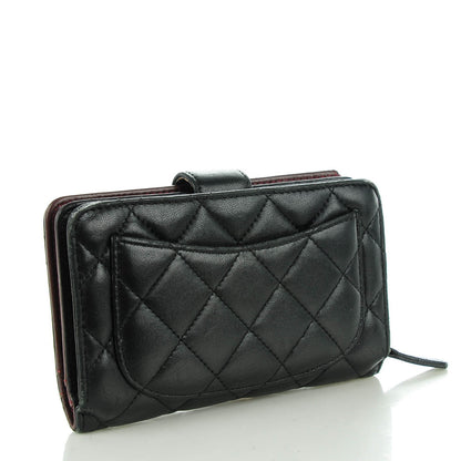 Chanel Lambskin Quilted Zipped Pocket Wallet Black 3 of 8