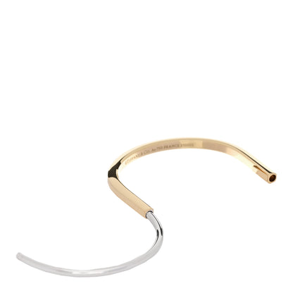 Tiffany 18K Yellow White Gold Tiffany Narrow Lock Bangle Bracelet 5 of 6