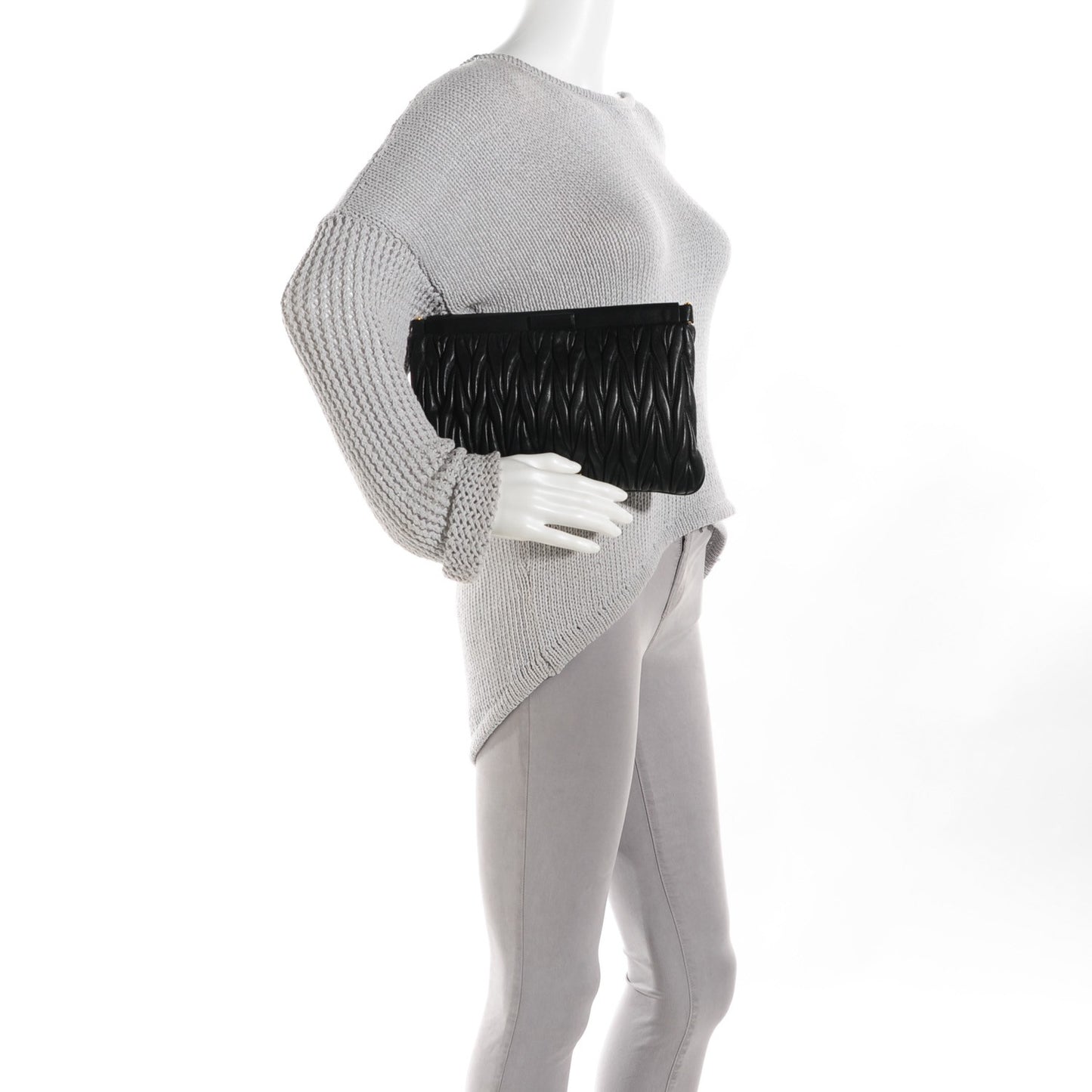 Nappa Matelasse Lux Clutch Black