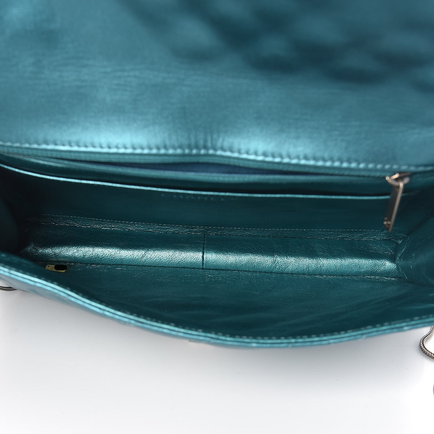 Metallic Calfskin Quilted Snake Chain 2.55 Reissue Flap Turquoise