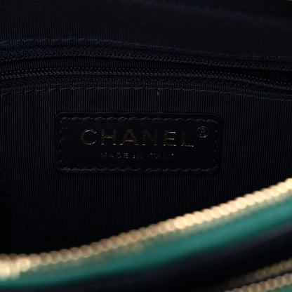 Chanel Goatskin Quilted Tri-Color In & Out Waist Bag Navy Turquoise Pink 7 of 11