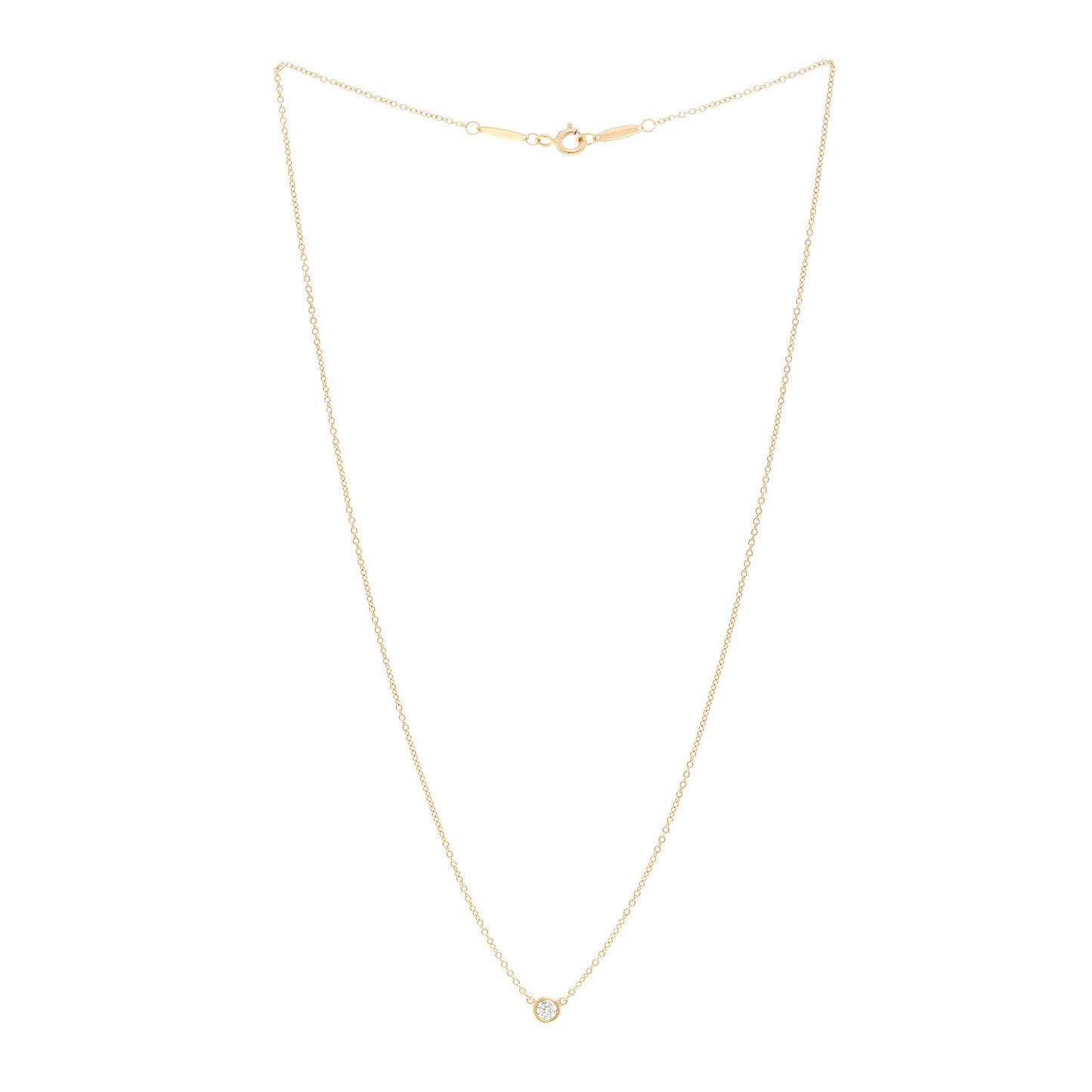 18K Yellow Gold Diamond .12ct Elsa Peretti Diamonds by the Yard Pendant Necklace