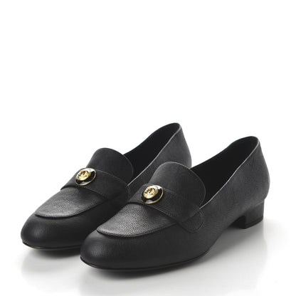 Chanel Calfskin CC Mocassin Loafers 38.5 Black 3 of 9