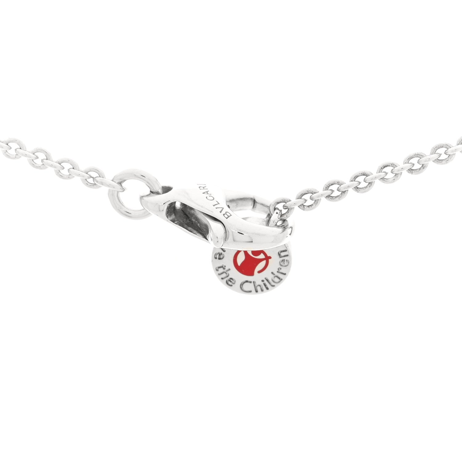 Bulgari Sterling Silver Ceramic Save The Children Pendant Necklace 4 of 6