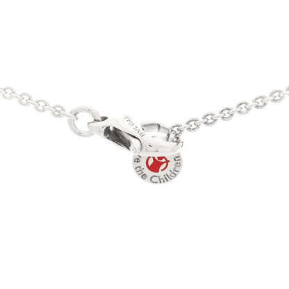 Bulgari Sterling Silver Ceramic Save The Children Pendant Necklace 4 of 6