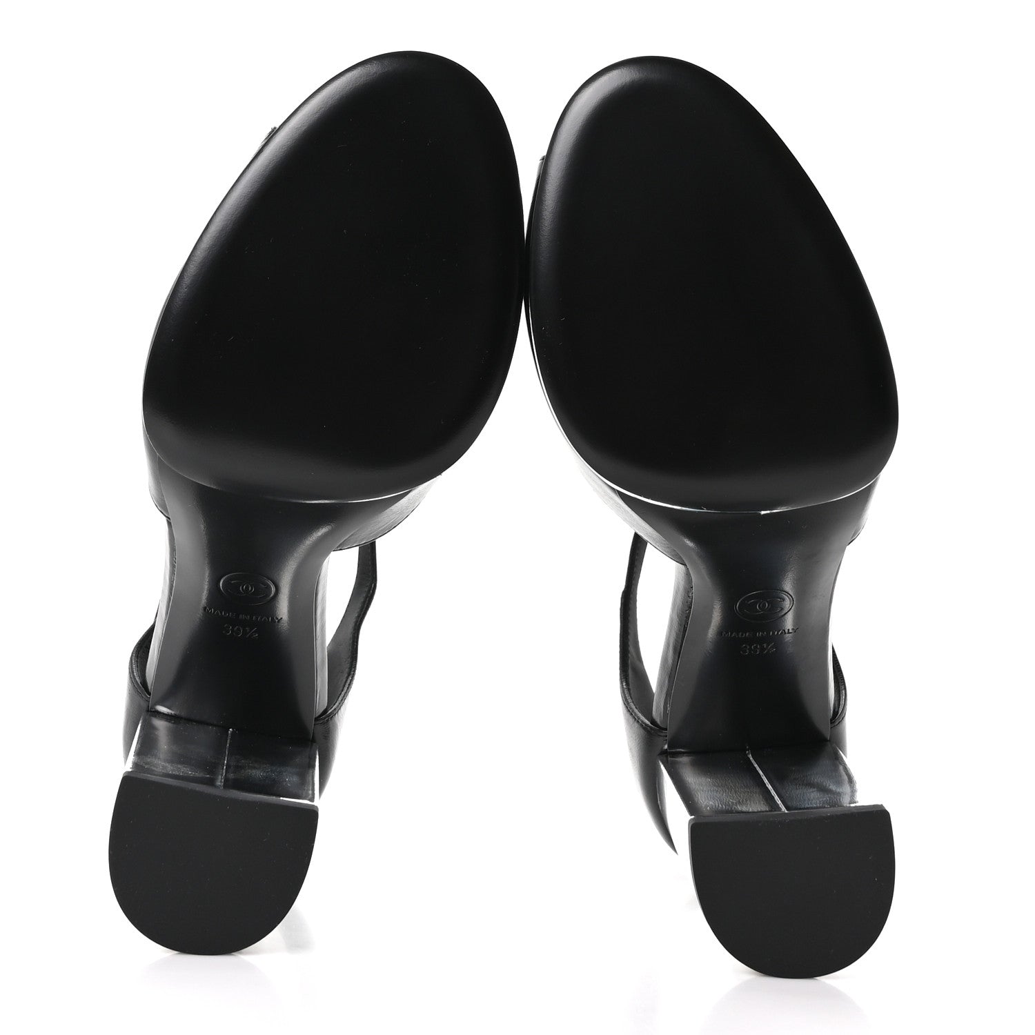 Chanel Shiny Lambskin Sandals 39.5 Black 6 of 10