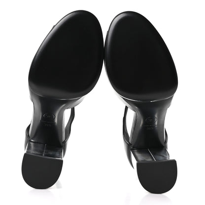 Chanel Shiny Lambskin Sandals 39.5 Black 6 of 10