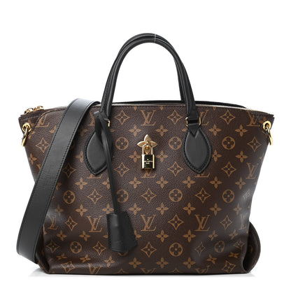 Louis Vuitton Monogram Flower Zipped Tote MM Black 1 of 4