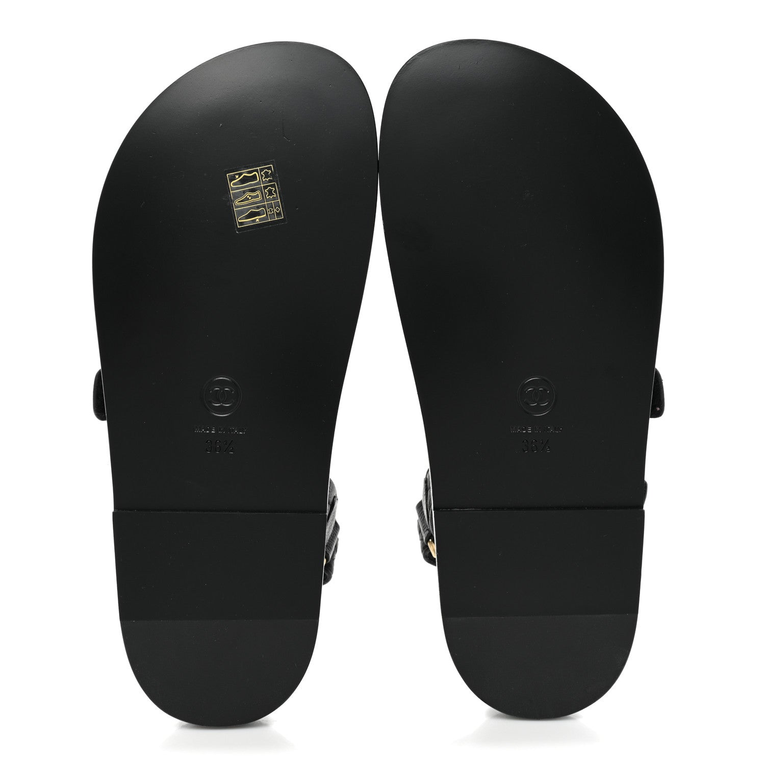 Chanel Grained Calfskin Velcro Dad Sandals 36.5 Black 4 of 10