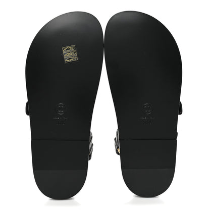 Chanel Grained Calfskin Velcro Dad Sandals 36.5 Black 4 of 10