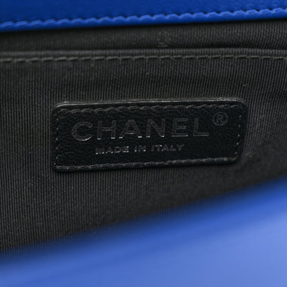 Chanel Patent Calfskin Quilted Medium Plexiglass Boy Flap Blue 6 of 12