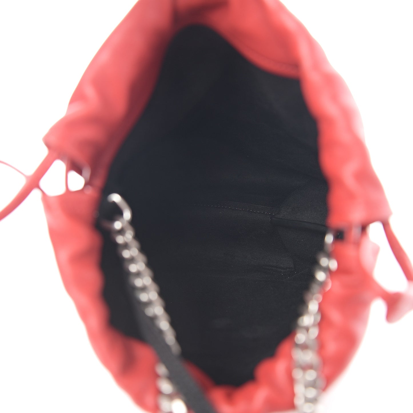 Lambskin Small Teddy Bucket Bag Red