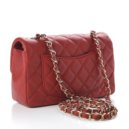 Chanel Lambskin Quilted Mini Rectangular Flap Red 3 of 11
