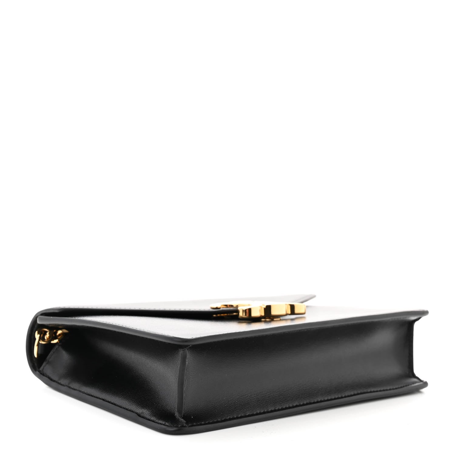 Celine Shiny Calfskin Triomphe Margo Wallet on Chain Black 4 of 12