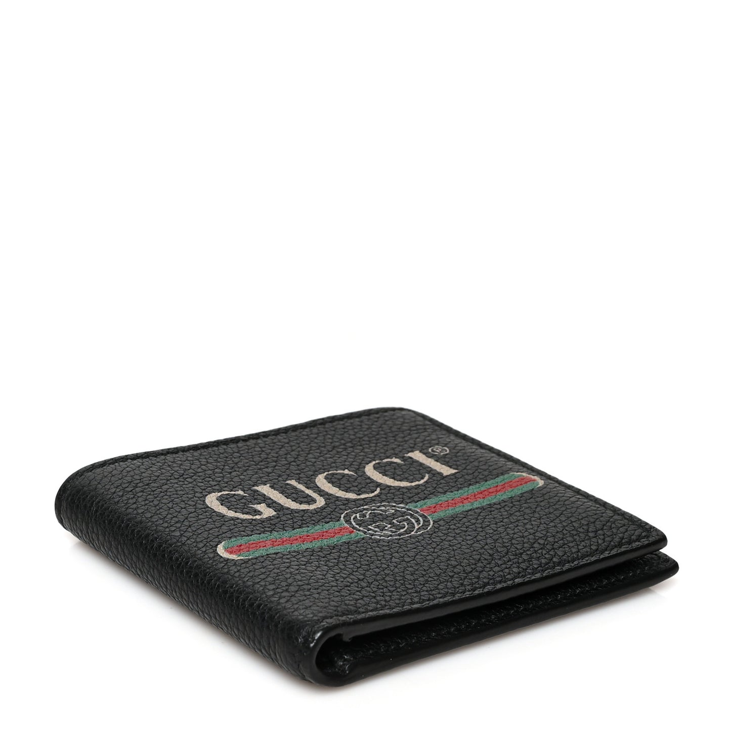 Cripto Calfskin Logo Bi-Fold Wallet Black Grege