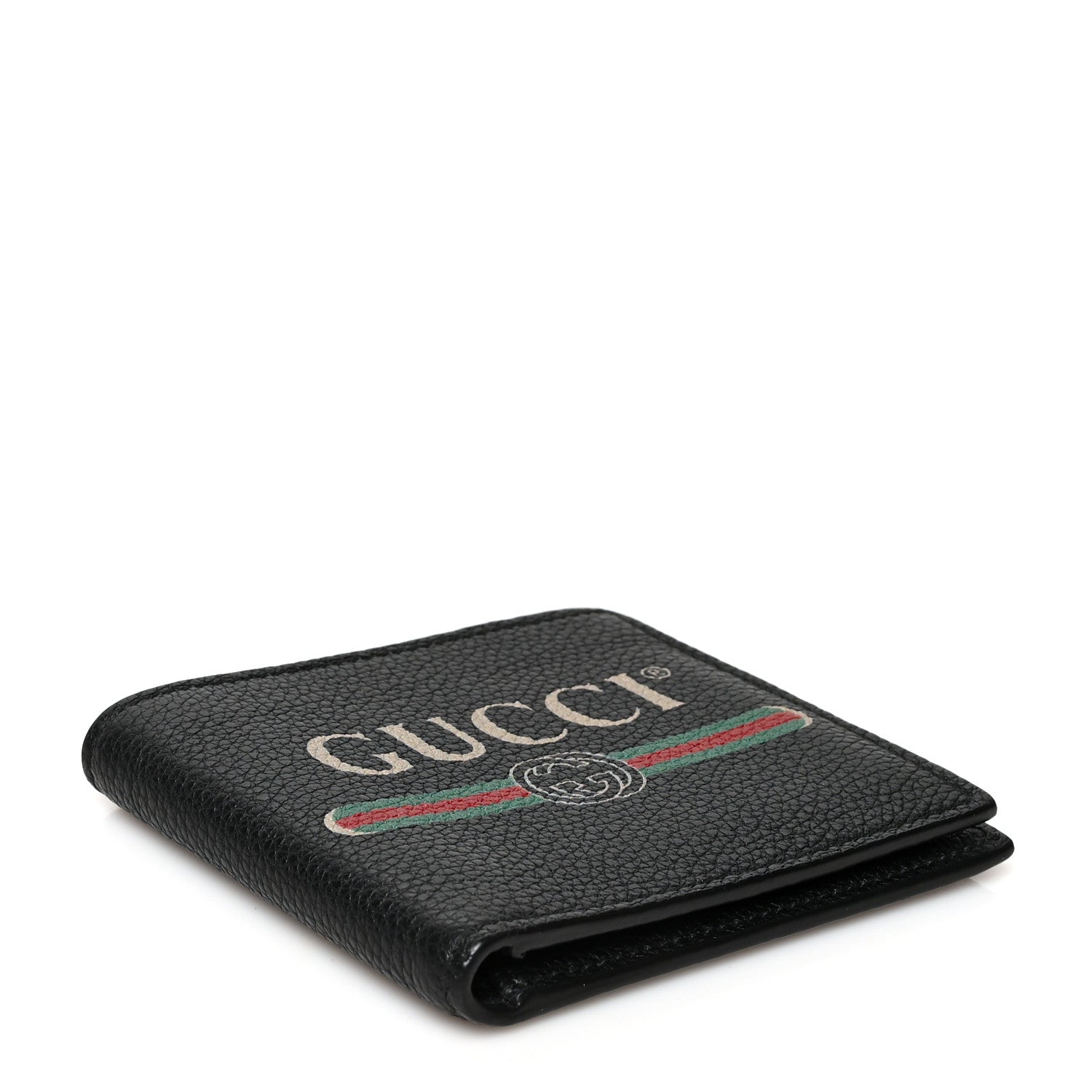 Gucci Cripto Calfskin Logo Bi-Fold Wallet Black Grege 4 of 7