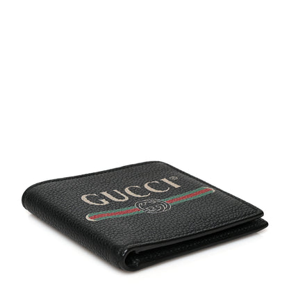 Gucci Cripto Calfskin Logo Bi-Fold Wallet Black Grege 4 of 7