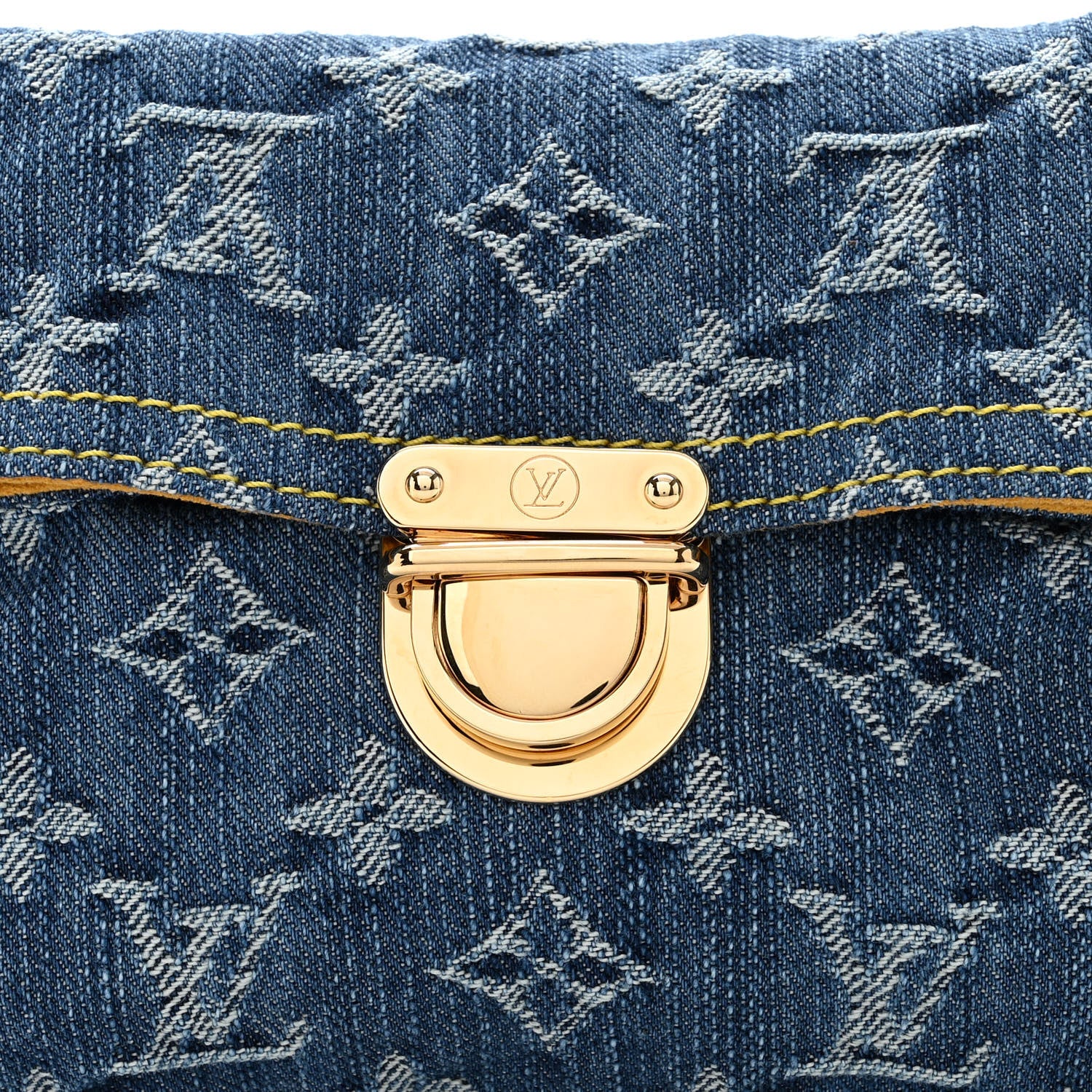 Louis Vuitton Monogram Denim Pochette Plat Clutch Blue 8 of 11