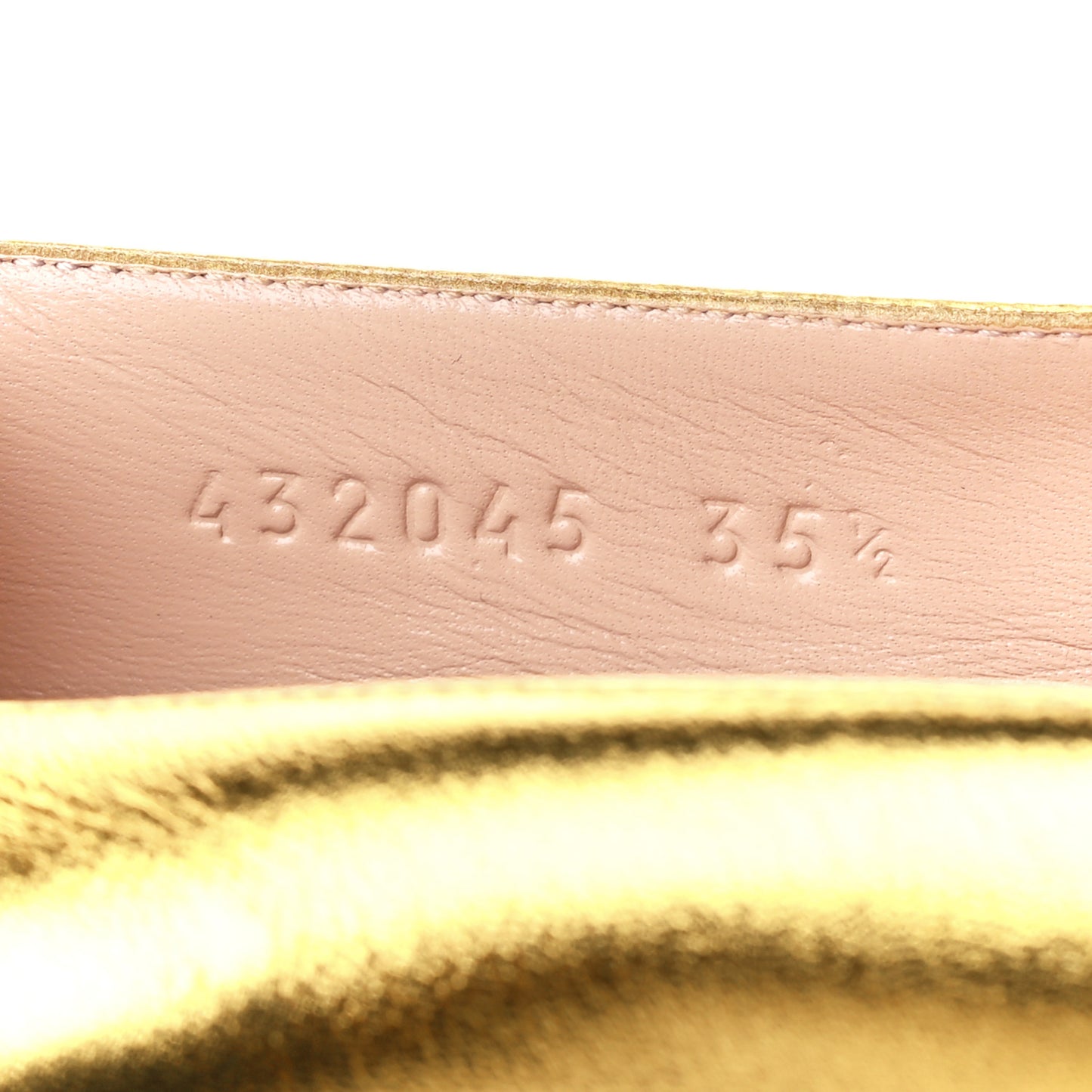 Metallic Nappa Silk Web Ballerina Flat 35.5 Gold