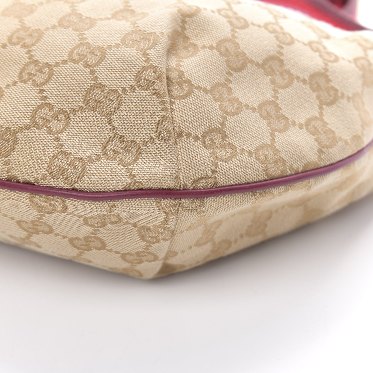 Gucci Monogram Web Medium Half Moon Hobo Red 9 of 13