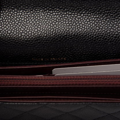 Chanel Caviar Quilted Large Gusset Flap Wallet Black 7 of 9