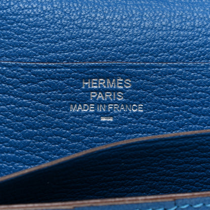 Hermes Lizard Bearn Gusset Wallet Bleu Saphir 6 of 8