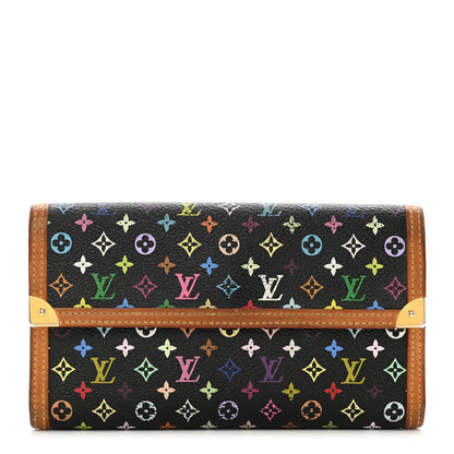 Louis Vuitton Monogram Multicolor Porte Tresor International Wallet Black 1 of 11
