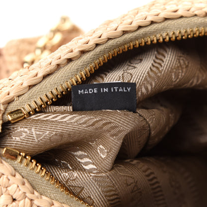Prada Yarn Raffia Effect Crochet Re-Edition 2005 Shoulder Bag Naturale 9 of 13