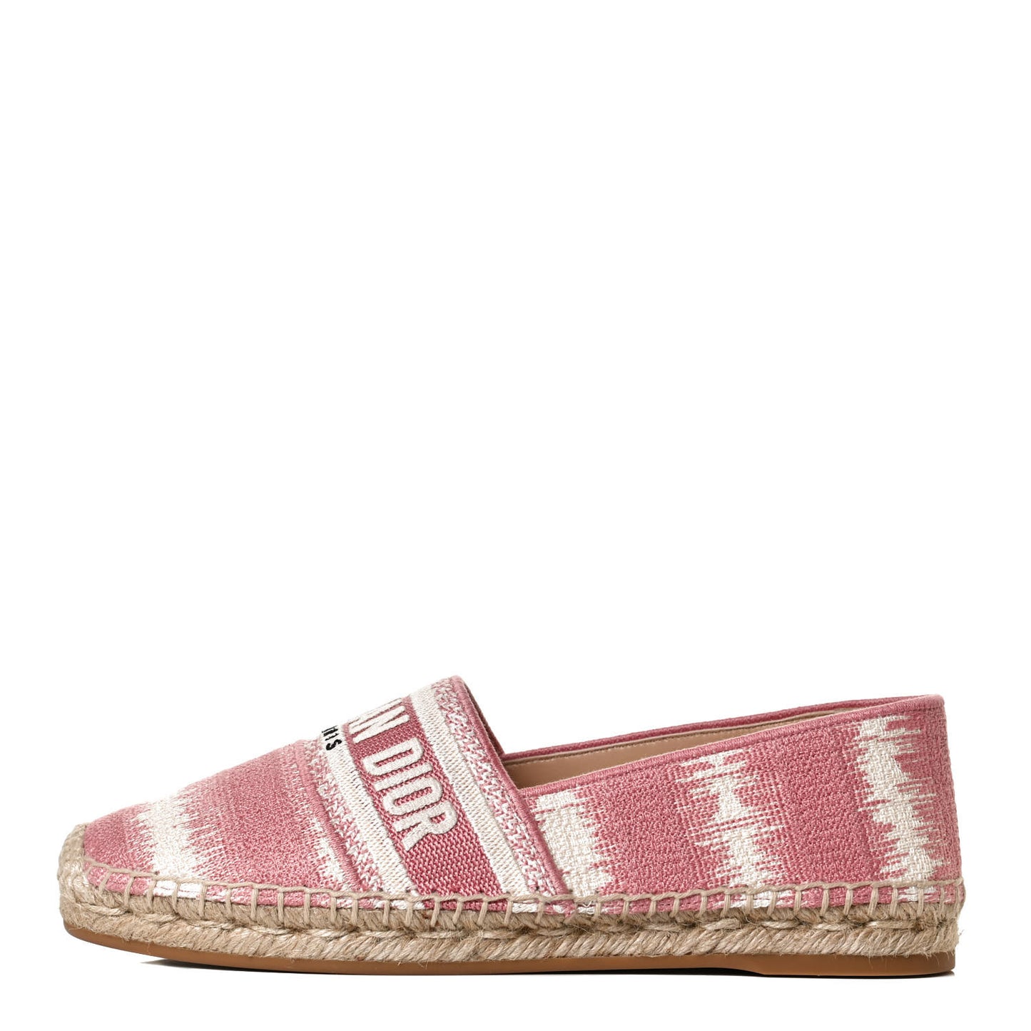 Cotton Embroidered D-Stripes Granville Espadrille 37 Deep Nude