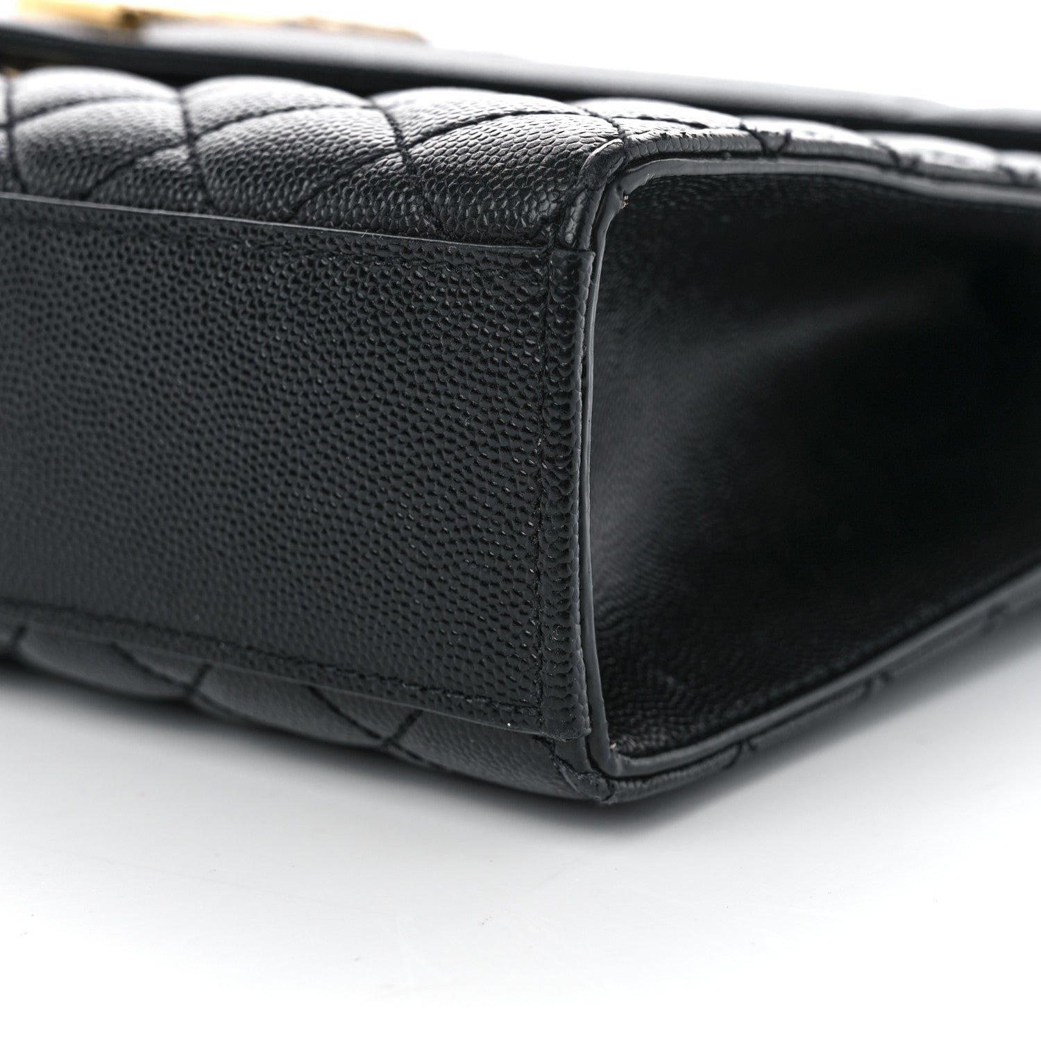 Saint Laurent Grain De Poudre Textured Mixed Matelasse Large Triquilt Monogram Satchel Black 11 of 11