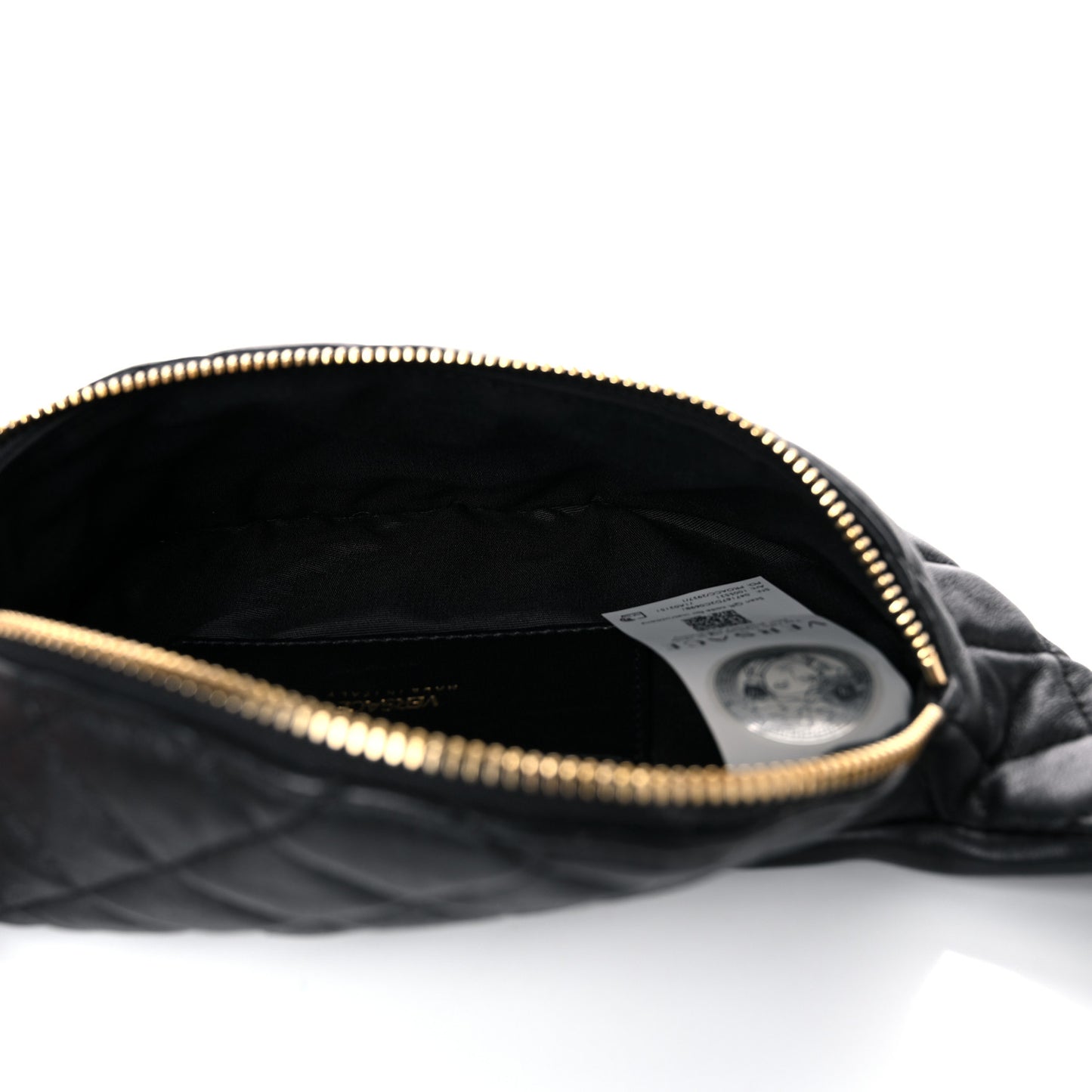 Nappa Quilted Medusa Belt Bag Black
