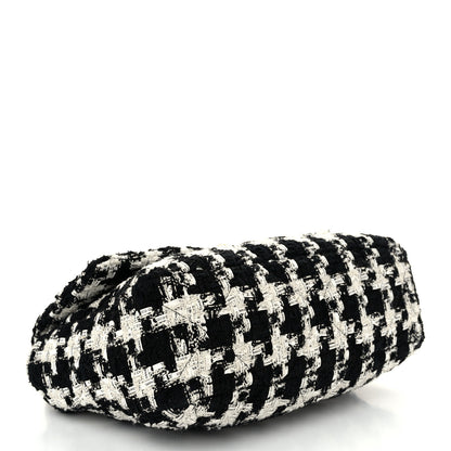 Chanel Tweed Quilted Large Chanel 19 Flap Black Ecru White 4 of 10