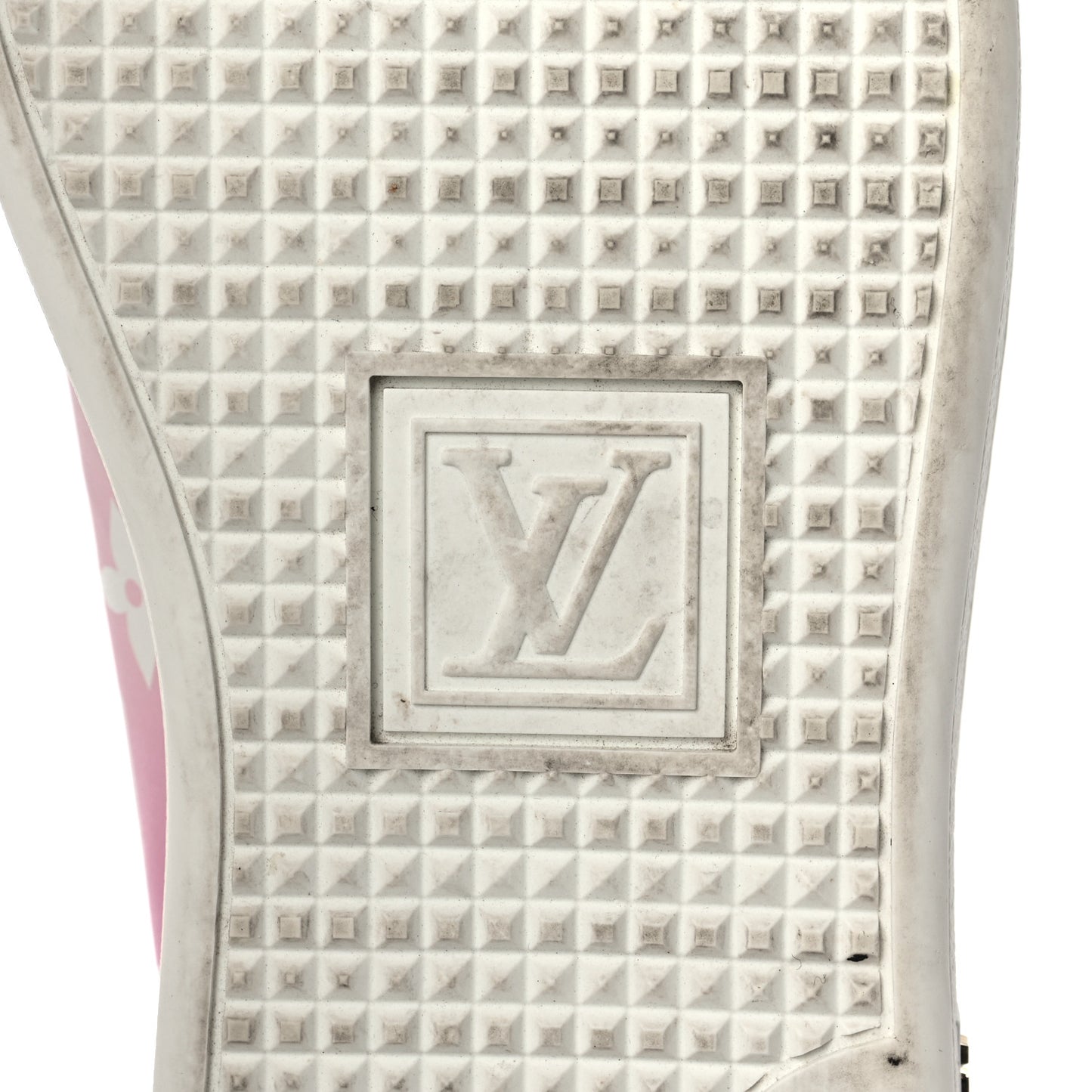 Calfskin Monogram Frontrow Sneakers 37.5 White Pink