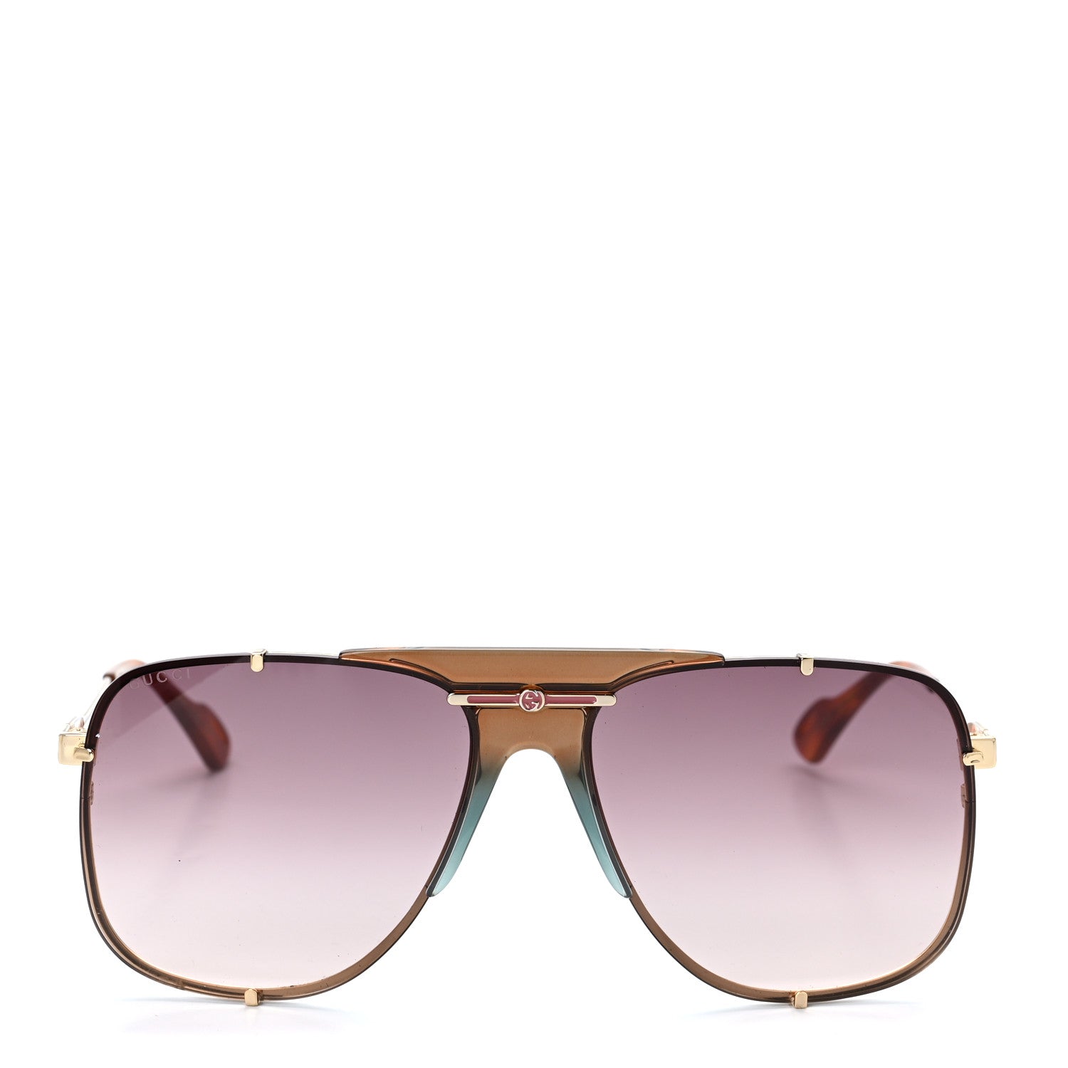 Gucci Metal Square Frame Sunglasses GG0739S Brown 2 of 9