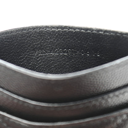 Saint Laurent Grain De Poudre Matelasse Chevron Monogram Credit Card Case Black 7 of 7