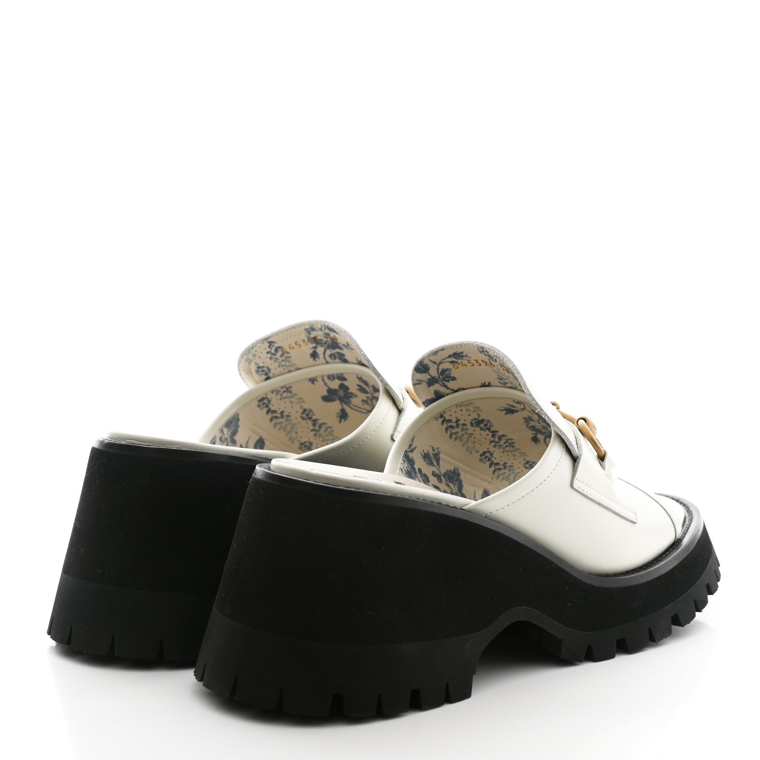 Gucci Cordovan Lux Womens Harald Horsebit Platform Slide Sandals 38 Dusty White 4 of 9