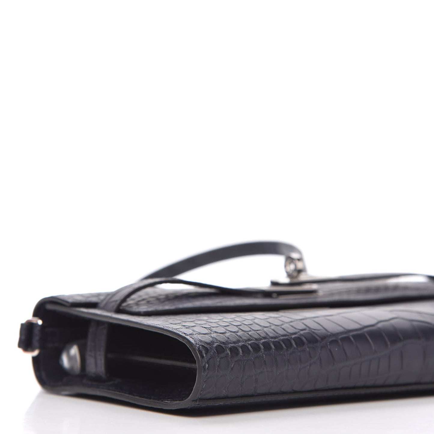 Matte Alligator Kelly Wallet To Go Bleu Indigo
