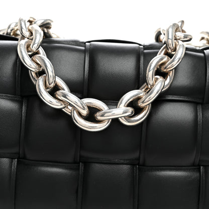 Bottega Veneta Lambskin Maxi Intreccio Padded Chain Cassette Crossbody Bag Black 8 of 10